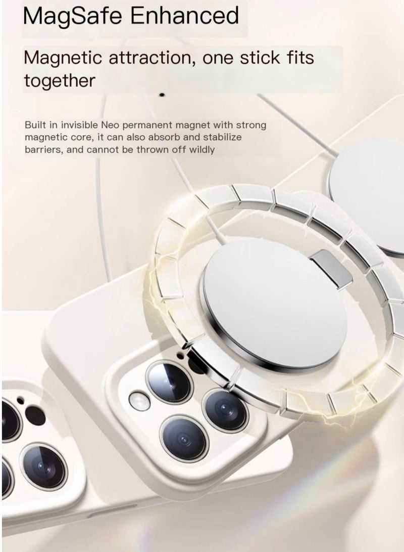 iPhone  Magsafe Case, Multi-Purpose Invisible Stand, Liquid Silicone, Drop & Water Resistant, White - Image 4