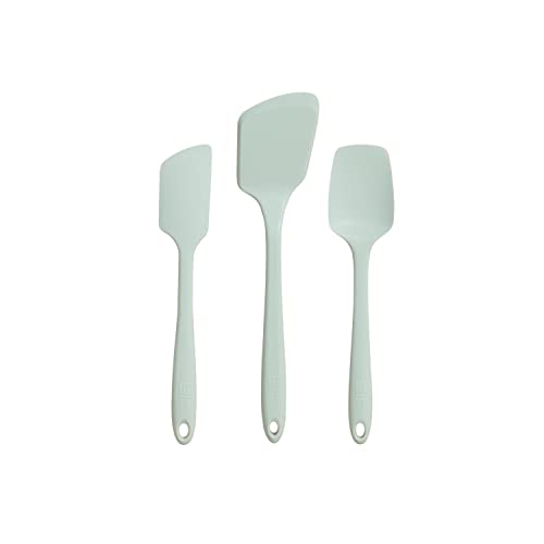 GIR: Get It Right 3-Piece Ultimate Silicone Kitchen Utensils Set - Spatula, Flip & Spoonula - Non toxic Cooking Utensils for Nonstick Cookware, Cooking and Baking - Mint - Image 1