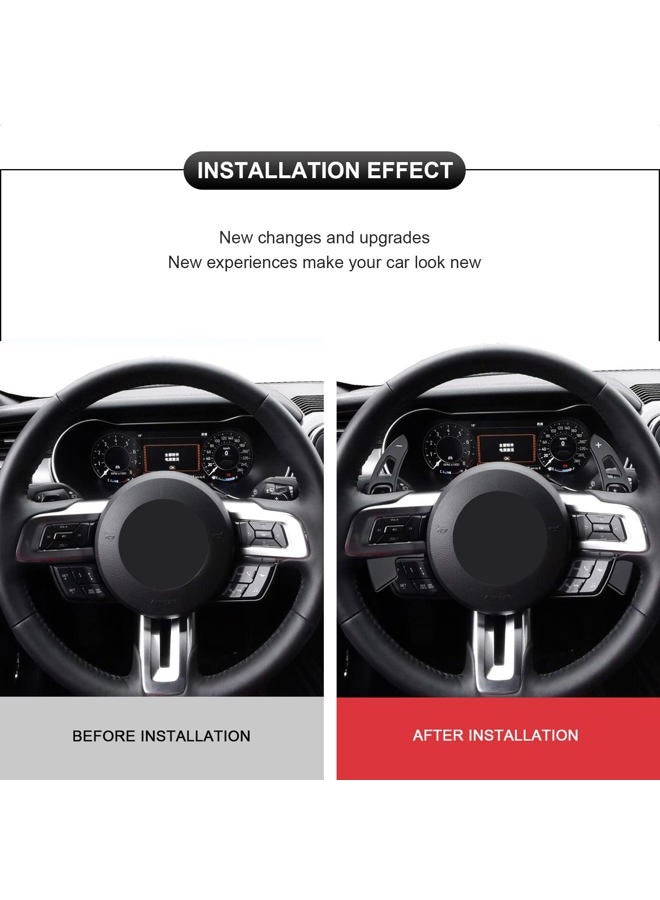 SK CUSTOM Steering Wheel Accessories Shift Paddle Shifter Extension Aluminum Alloy Trim Cover compatible with FORD MUSTANG 2015 2016 2017 2018 2019 2020 2021 Car Accessories Black - Image 4