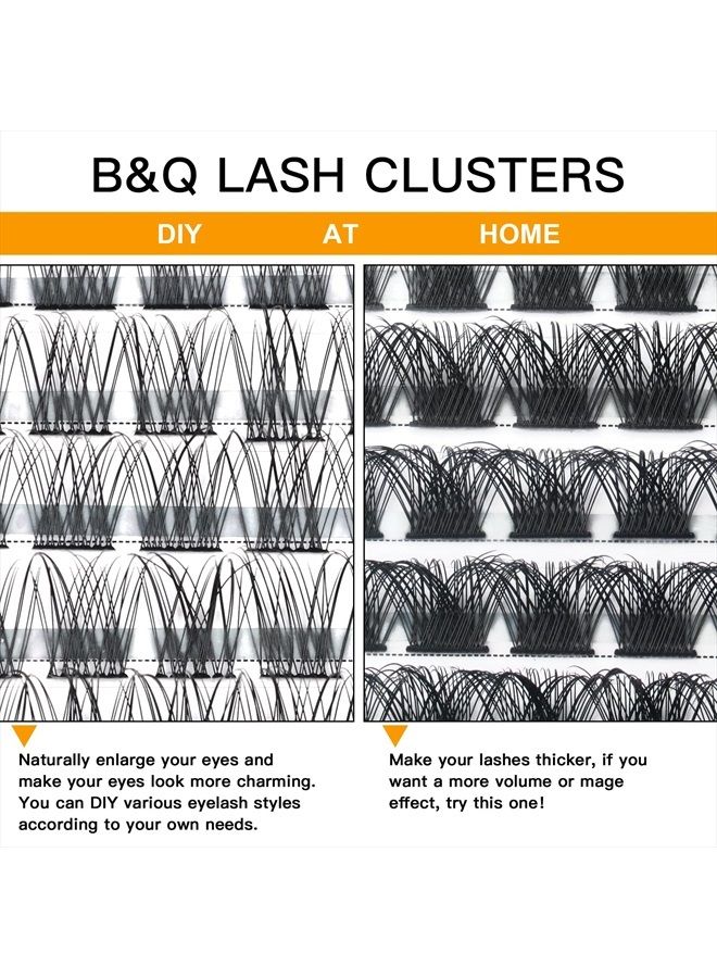 B&qaugen Lash Clusters DIY Eyelash Extensions 72 Clusters Lashes C D Curl B&Q LASH Mega Volume Individual Lashes Eyelash Clusters Extensions Wispy Lashes Cluster DIY at Home (NM-D-8-16MIX) - Image 5