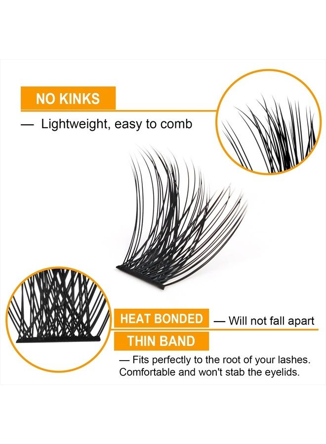 B&qaugen Lash Clusters DIY Eyelash Extensions 72 Clusters Lashes C D Curl B&Q LASH Mega Volume Individual Lashes Eyelash Clusters Extensions Wispy Lashes Cluster DIY at Home (NM-D-8-16MIX) - Image 4