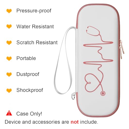 BOVKE Travel Stethoscope Case for for 3M Littmann Cardiology IV Diagnostic, Classic III Monitoring, Lightweight II S.E, MDF Acoustica Deluxe Stethoscopes, Pocket for Nurse Accessories, White Rosegold - Image 4