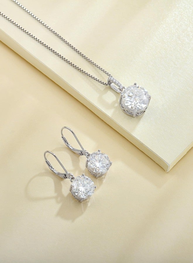 YL Solitaire Round Pendant Necklace for Women 925 Sterling Silver 12mm 6 Carat Round Brilliant Cut Moissanite Jewelry for Mom - Image 5