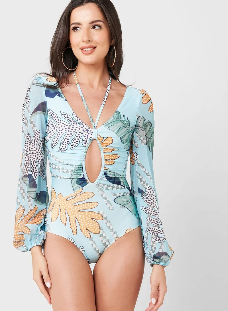 ELLA Cutout Detail Plunge Swimsuit