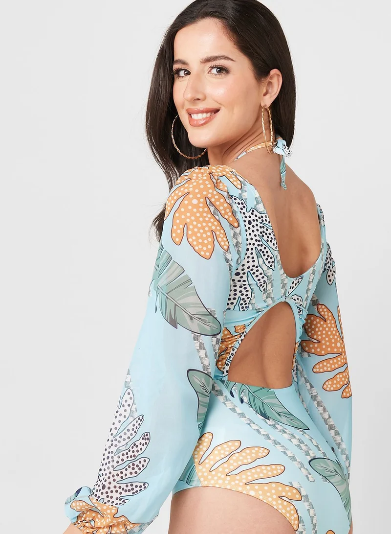 ELLA Cutout Detail Plunge Swimsuit