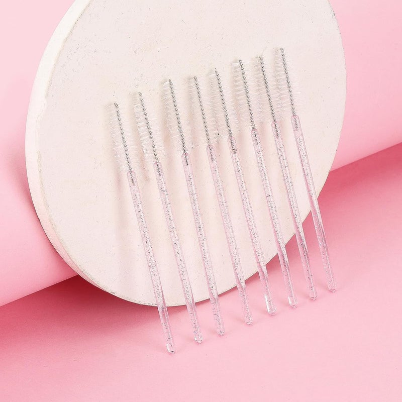 Tbestmax 500 Disposable Mascara Wands Eyelash Brush Spoolies for Eyebrow Eye Lash Extension (Pink, White) - Image 5