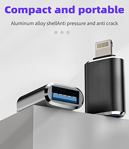 HOYULLI iPhone OTG Adapter Lightning Male to USB Female Dongle2Packfor 14 13 12 11 Pro Max Xr X Xs Se 7 8Plus for iPad Air Camera Card Reader USB Flash Drive U Disk Mouse Keyboard Hub MIDI Piano Converter - Image 3