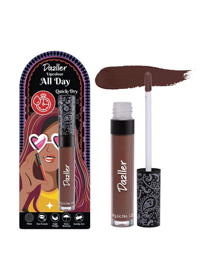 Dazller All Day Lipcolour| Quick DryMoisturizing Kokum Butter|Non-Transfer & Smudge-proof|8hr stay|Liquid Lipstick for Women|QDLC033 Alabaster|6g - Image 1