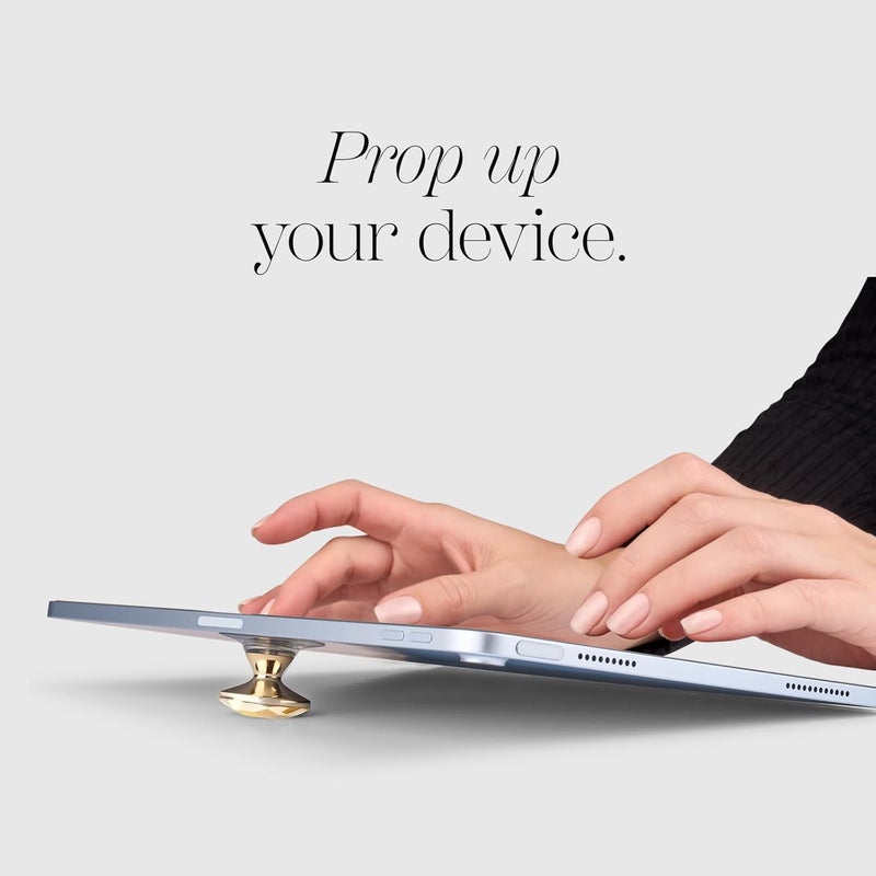 CASE-MATE Minis - Cell Phone Stand/Grip - Suction Cup Cell Phone Holder [Removable for Wireless Charging] for iPhones, Android Smartphones, Kindles & More - Champagne Crystal - Image 4