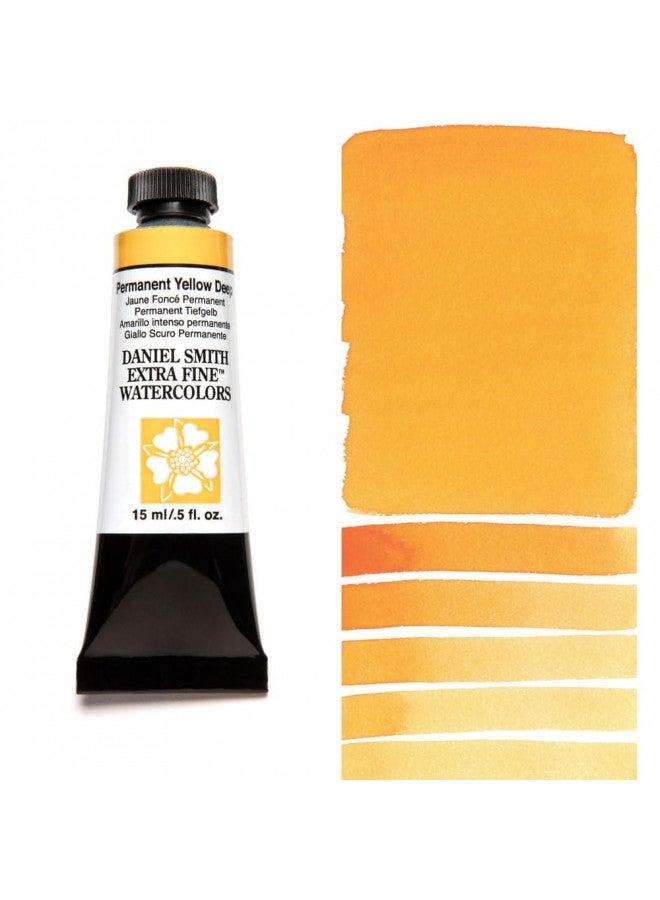 DANIEL SMITH Extra Fine Watercolor Paint, 15ml Tube, Permanent Yellow Deep, 284600133, 0.5 Fl Oz (Pack of 1) - Image 2