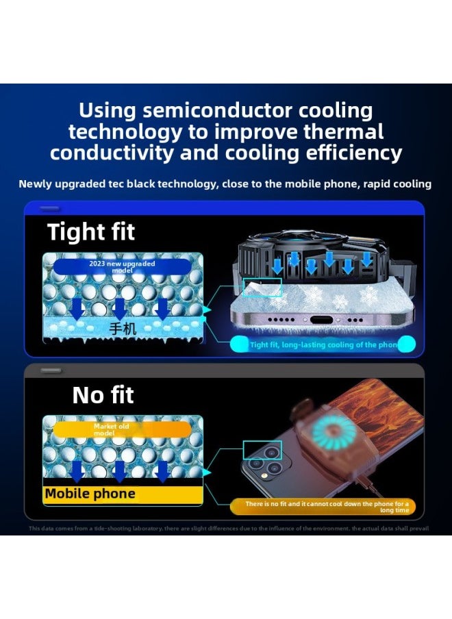 Generic - Mobile Phone Radiator Live Broadcast Dedicated Fast Cooling Artifact For AppleFor Iphone Black Shark 2pro One Plus Half Guide-Color:[ice Seal Back Clip] Semiconductor Strong Refrigeration❄Cool Colored Lights❄Finger Coil Delivery - Image 1