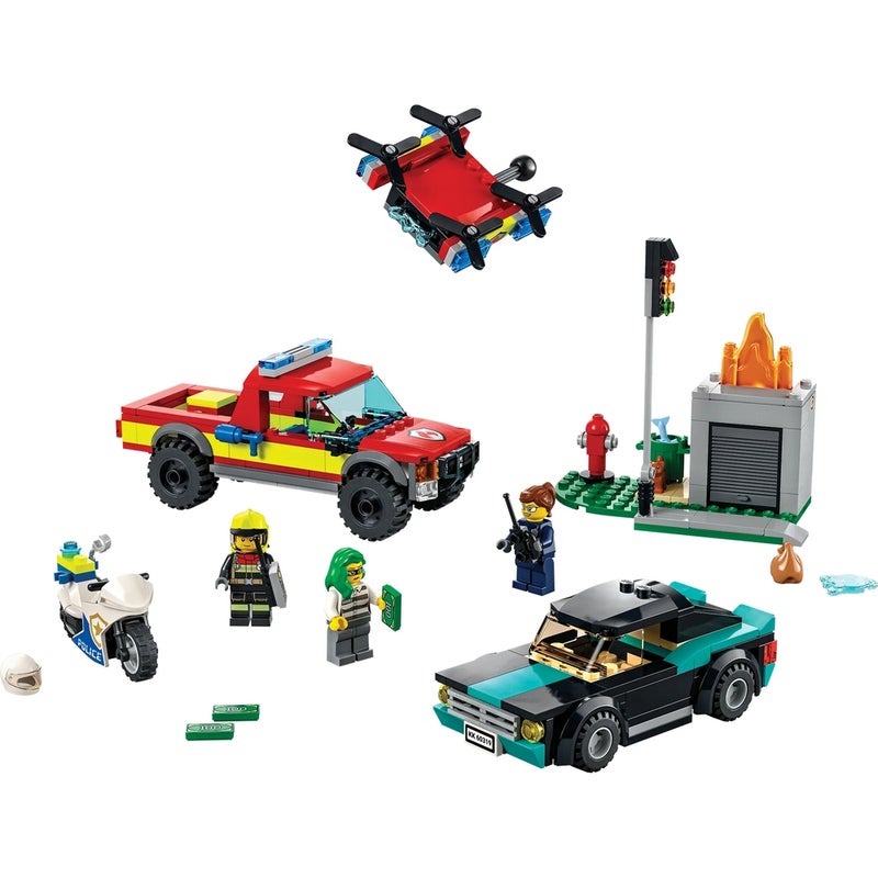 LEGO - City Fire Rescue & Police Chase 295 Pieces - 60319 - Image 2