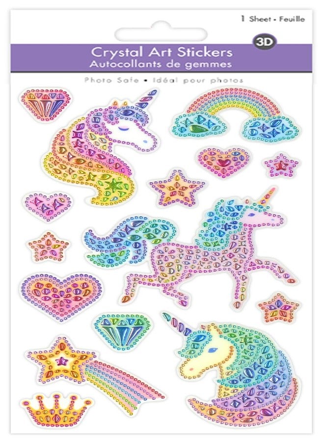 AoneFun Unicorn Stickers - Unicorn Stickers for Girls Shiny Stickers for Girls 4-8 Unicorn Stickers for Kids Girl Stickers Sparkle Stickers Unicorn Stickers for Cups Dimensional Stickers Clear with Gems - Image 1