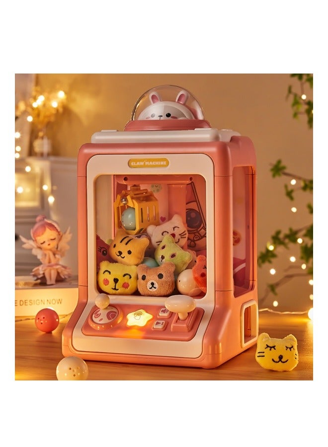 ميكسد مصغرة مخلب آلة بيع الحلوى للأطفال لعبة ، لعبة الورق الالكترونية مع الموسيقى قابل للتعديل ، الوردي جائزة موزع مع 10 دمى أفخم ، 10 تويست البيض للأطفال الطرف الهدايا - Image 2