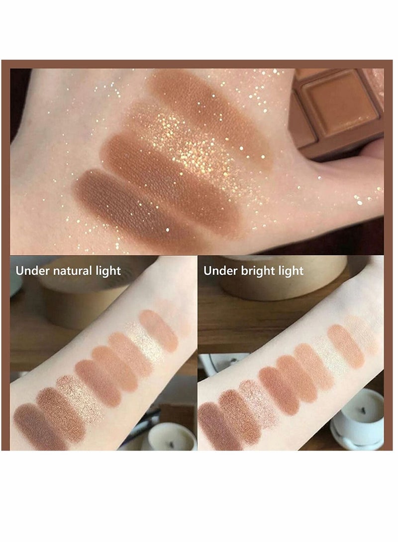 Eyeshadow Palette Chocolates 9 Colours Contour Palette Brown Eyeshadow Make Up Palettes Long Lasting Shimmer Matte Highly Pigmented Natural Look Travel Size Eye Shadows Palette For Women Girls - Image 3