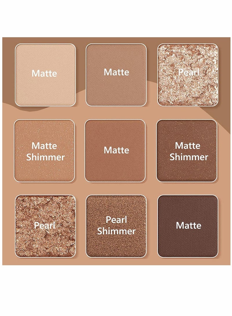 Eyeshadow Palette Chocolates 9 Colours Contour Palette Brown Eyeshadow Make Up Palettes Long Lasting Shimmer Matte Highly Pigmented Natural Look Travel Size Eye Shadows Palette For Women Girls - Image 2