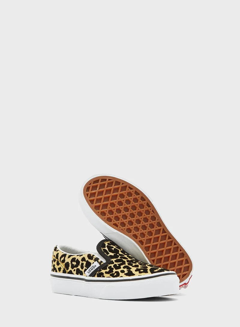 VANS Kids Flocked Leopard Classic Slip-Ons