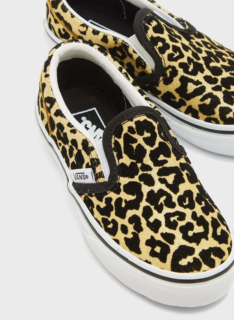 VANS Kids Flocked Leopard Classic Slip-Ons