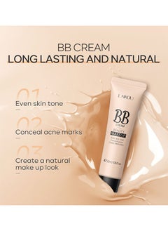 Laikou Hydrating BB Cream, Classic Perfecting All-In-1 BB Cream, Full-Coverage Foundation And Concealer, Color Correcting Cream, Naturally Brighten Skin Tone, Evens Skin Tone, lvory  - Image 4