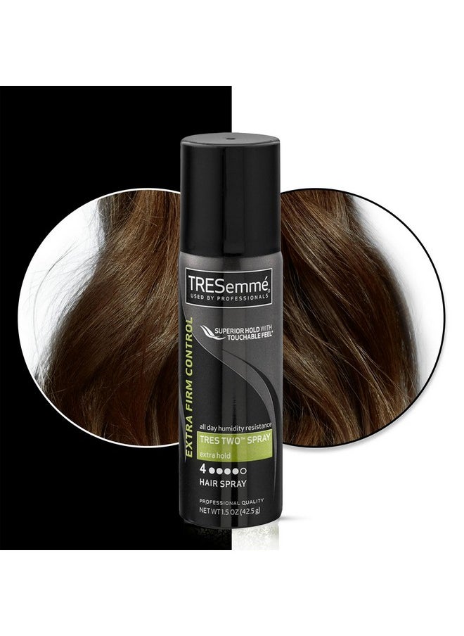 TRESemmé Tresemme Travel Size Hair Spray, 3 Pack, Tres Two Spray, Extra Hold Styling Hair Spray with All Day Humidity Resistance, Extra Firm Control Hairspray, 1.5 oz Each  - Image 5