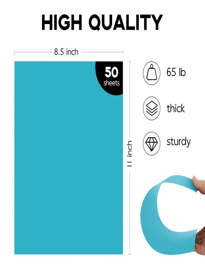 Goefun 50 Pack Light Blue Cardstock 8.5 x 11 65lb Pastel Paper - Image 2