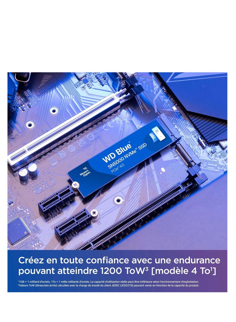 دبليو دي قرص صلب داخلي SSD من بلو SN5000 NVMe - PCIe الجيل 4.0، M.2 2280، بسرعة تصل إلى 5,150 ميجابايت/ثانية - - Image 5