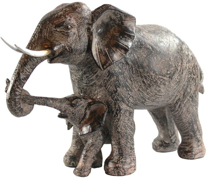 Large Elephant Decor Gifts for Women African Elephants Mother with Walking Baby Statue