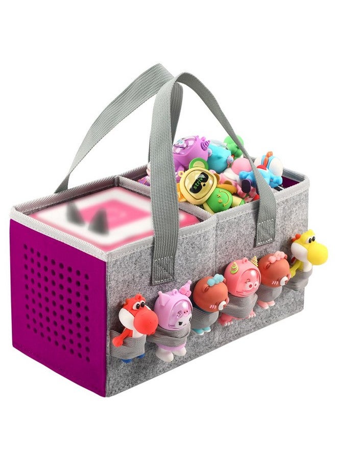Seracle Carrying Case Travel Felt Bag Compatible With Toniebox Starter Set And Tonies Figurine (Gray+Purple)  - Image 1