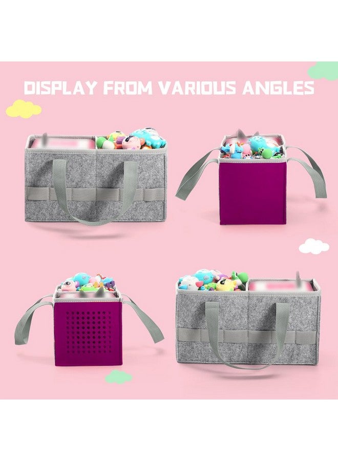 Seracle Carrying Case Travel Felt Bag Compatible With Toniebox Starter Set And Tonies Figurine (Gray+Purple)  - Image 2