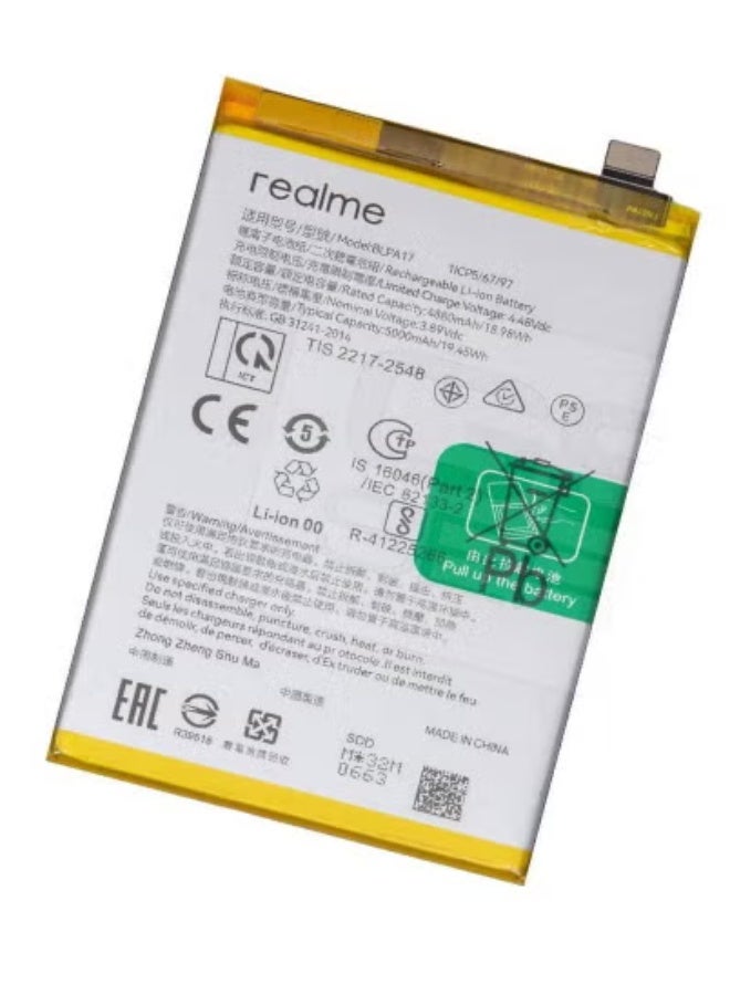 JAJEEK High Quality Original Replacement Battery for Realme C53 (RMX3760), C67 (RMX3890), Realme 12 5G, 12X 5G & C65 4G – Durable Black Internal Li-ion Power Cell with Long-Lasting Performance, Perfect OEM Fit, and Advanced Safety Protection for Reliable Smartphone Use - Image 1