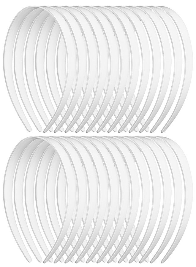 xozeooeu 80 PCS White Plastic Headbands Bulk, 1 Inch Wide No Teeth Plain Headbands for DIY Crafts, Comfortable Blank Hair Bands for Women - Image 1