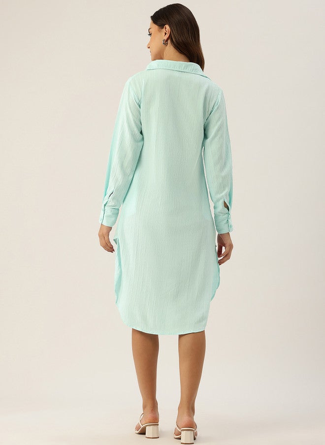 Rue Collection Textured Wrap Dress in Sea Green for Women - Image 4