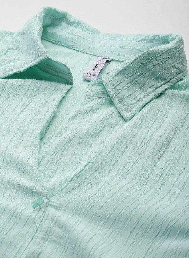 Rue Collection Textured Wrap Dress in Sea Green for Women - Image 2
