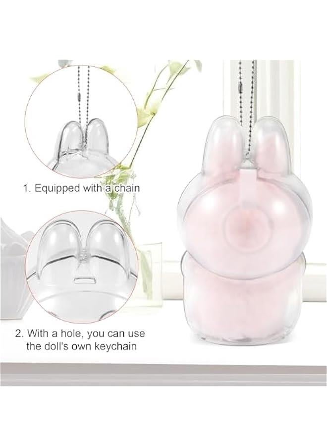 Protective Case for LABUBU The Monsters Exciting Macaron Protective Acrylic Display Case with Keychain Clear Cover Box for Sitting Figure  - Image 4
