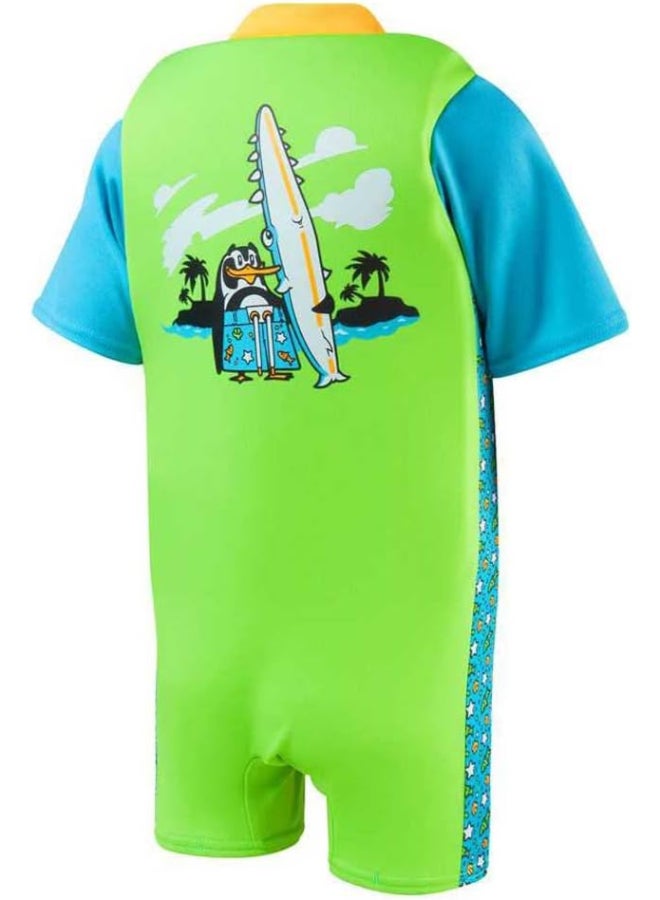 Speedo Speedo Unisex Kids Character Printed Float Suit - Chima Azure Blue/Fluro Green - Premium Aquatic Gloves for Performance, Durability and Everyday Use - Image 2