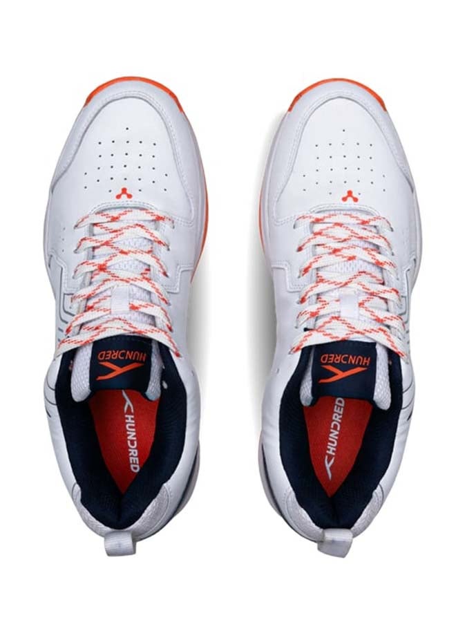 HUNDRED PitchForce Cricket Shoes - White/Orange/Navy - Image 5