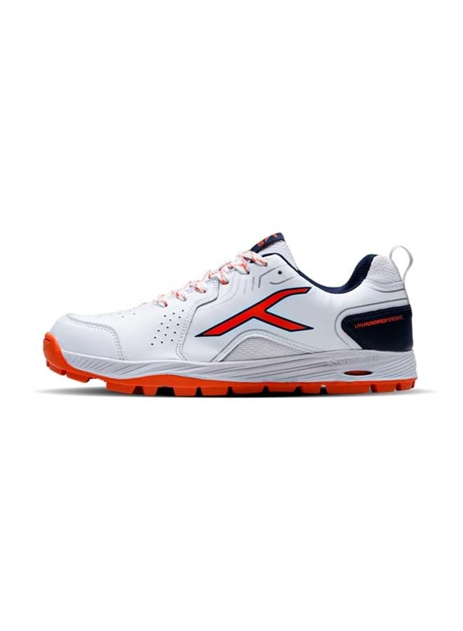 HUNDRED PitchForce Cricket Shoes - White/Orange/Navy - Image 1