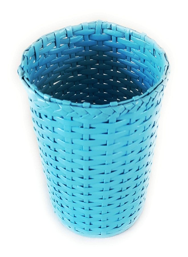 Sonas Creation Paperus, Small Size 8 Inch TALL, 5 Liter, Sky Blue, Open-Top Dustbin, Waste Basket, Trashcan, Storage Basket, Indoor Planter, Eco-friendly, Handmade, of Paper Ropes - Image 3