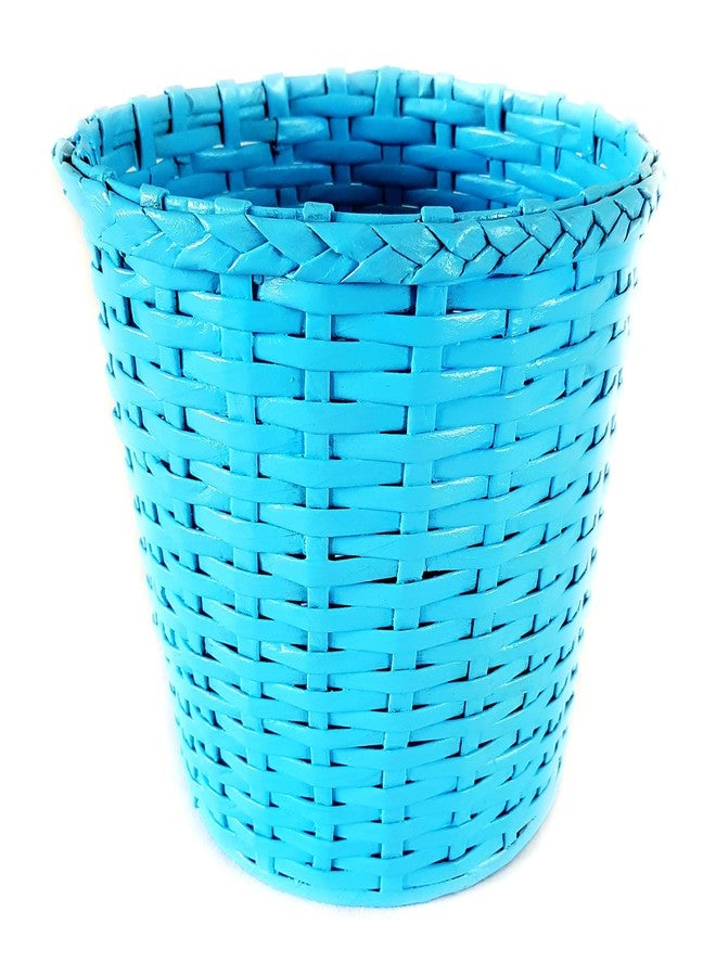 Sonas Creation Paperus, Small Size 8 Inch TALL, 5 Liter, Sky Blue, Open-Top Dustbin, Waste Basket, Trashcan, Storage Basket, Indoor Planter, Eco-friendly, Handmade, of Paper Ropes - Image 1