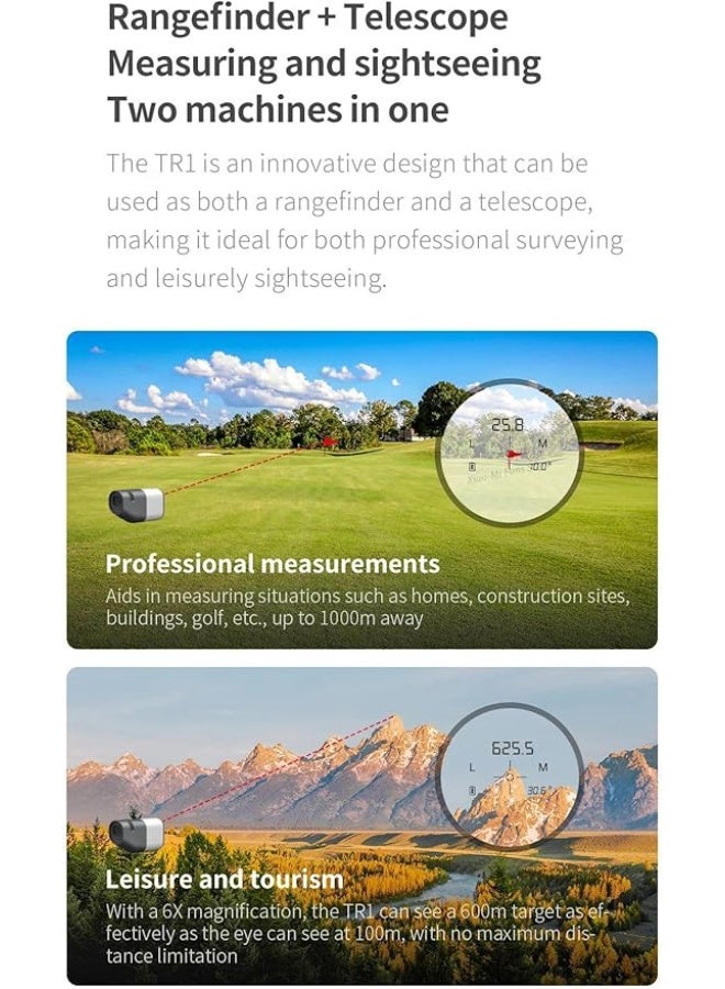 أتومن ATuMan TR1 Laser Rangefinder Telescope 6X Monocular 1200 Meter Distance Outdoors Digital Laser Measurement Tool - Image 3