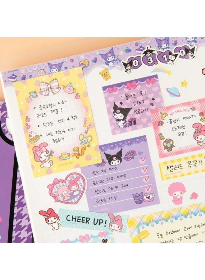 Kuromi Sticky Notes Set, Cute Cartoon Memo Pad, Journaling Bookmarks and Index Tabs for Students, Purple - Image 4