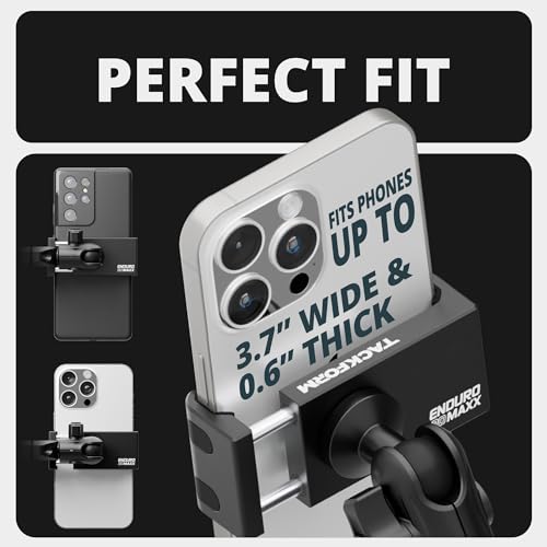 Tackform Black Motorcycle Perch/Brake/Clutch Reservoir Phone Mount - 20MAXX Spring Cradle | 3.5” Long Reach Arm | Billet Aluminum | Compatible with Harley-Davidson, Gold Wing, Honda, More - Image 3