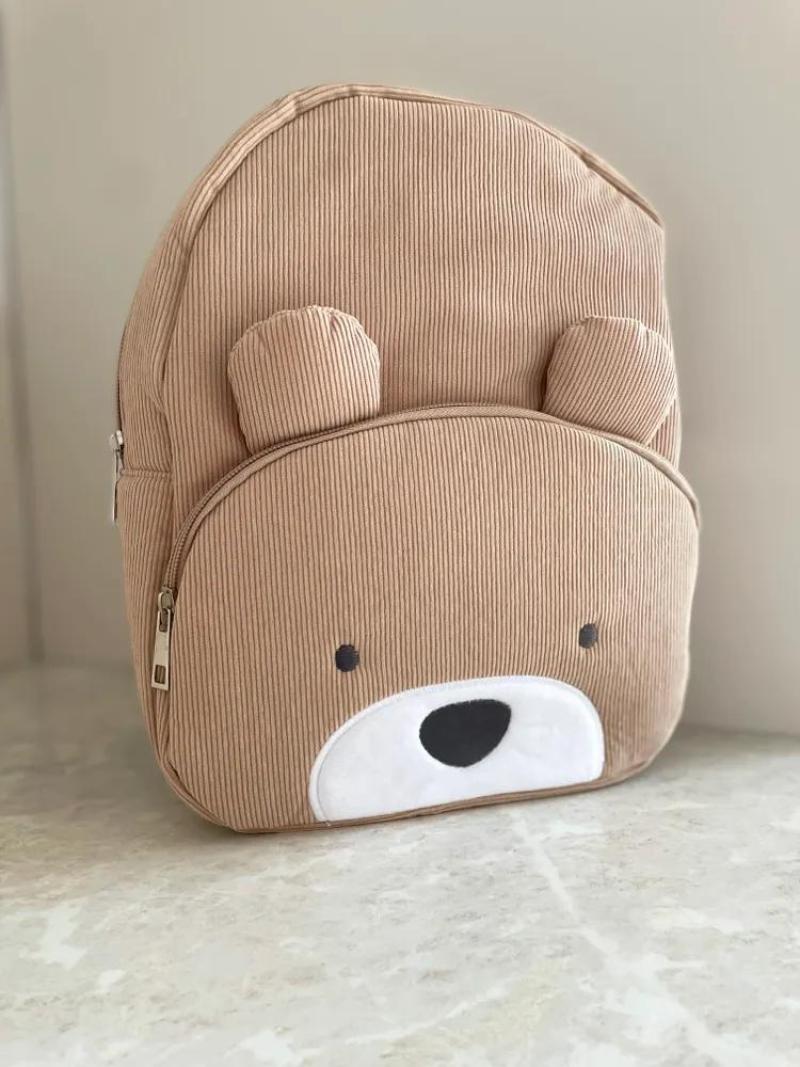 Preschool Backpack: 7L Beige Velvet Polyester - Orthopedic Breathable Soft Back Bear Design Kids Backpack for 3-10 Years Preschool Kindergarten Everyday Activities - Image 5