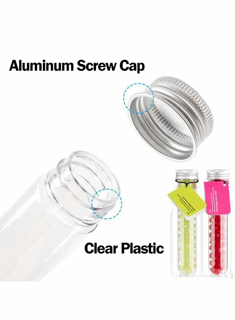Y&D Clear Plastic Test Tubes, 25 Pcs 31x140mm(40ml) Tubes with Screw Caps  - Image 2