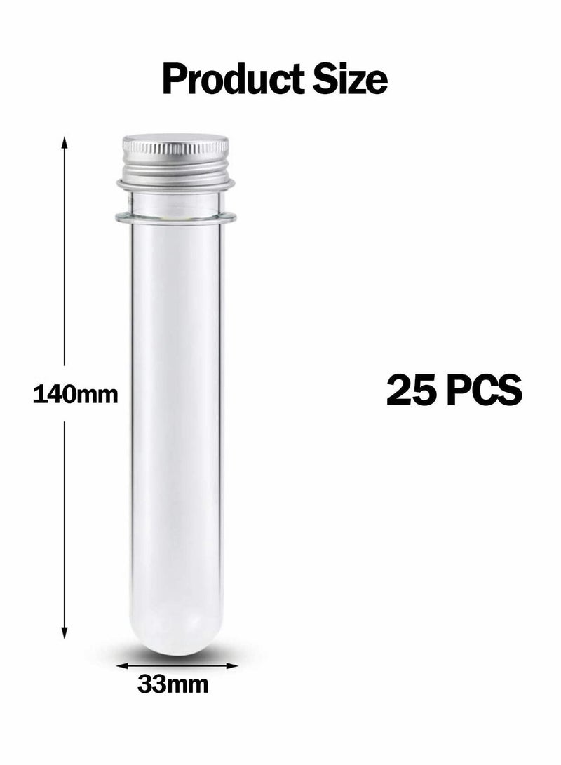 Y&D Clear Plastic Test Tubes, 25 Pcs 31x140mm(40ml) Tubes with Screw Caps  - Image 5