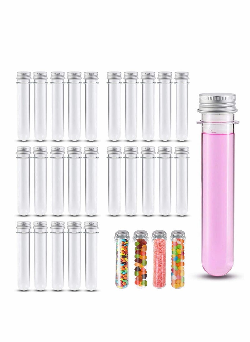 Y&D Clear Plastic Test Tubes, 25 Pcs 31x140mm(40ml) Tubes with Screw Caps  - Image 1