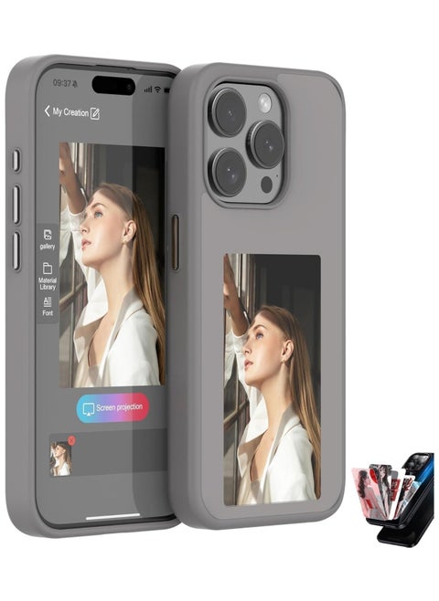 Smart Ink Screen Phone Case, AI Projector Case Compatible with iPhone 16 Pro Max 2024, Ink Display Image in Ink Phone Case For iPhone 16 Pro Max