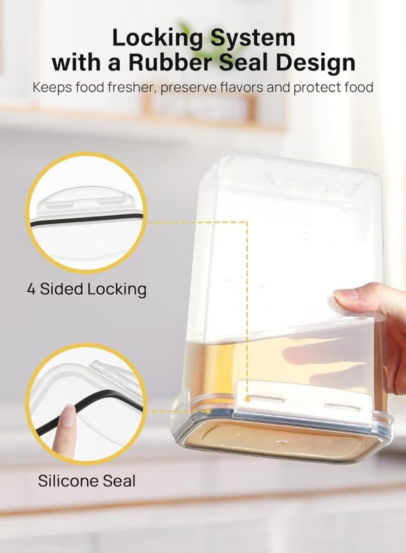 Noon East 16PCS Airtight Food Storage Containers with Lids, BPA Free,4 Sizes Cereal Containers Storage Set with Labels and Pen, Storage Jars Set for Kitchen Organization, Ideal for Spaghetti, Cereal, Flour - Image 3