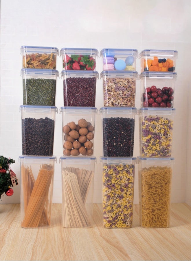 Noon East 16PCS Airtight Food Storage Containers with Lids, BPA Free,4 Sizes Cereal Containers Storage Set with Labels and Pen, Storage Jars Set for Kitchen Organization, Ideal for Spaghetti, Cereal, Flour - Image 5