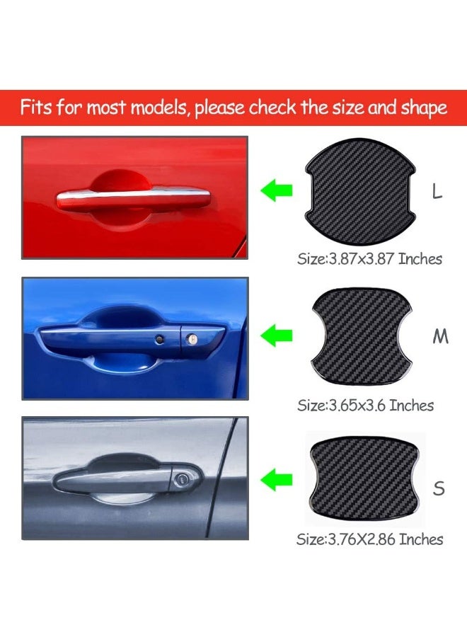 WORCAS 4Pcs Car Door Handle Protective Films, Universal 3D Carbon Fiber Car Door Handle Paint Protection Film for Grip Recesses(S) - Image 3